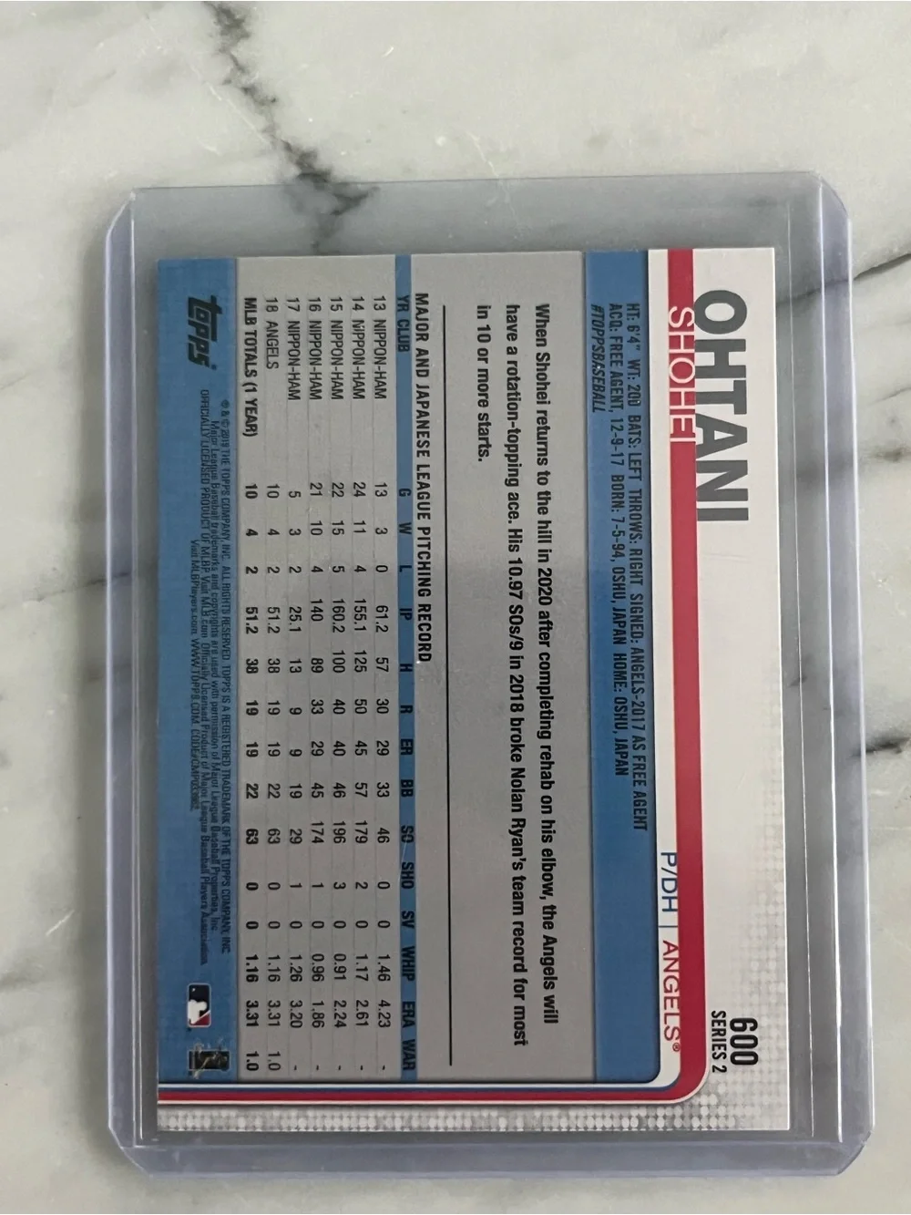 2019 Topps Shohei Ohtani 3 Card Lot Second Year
